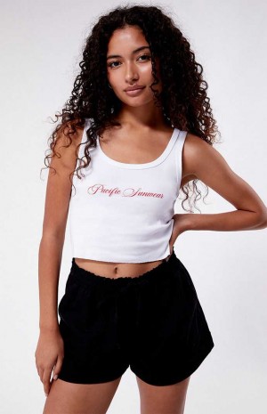 3WHITE PacSun Pacific Sunwear Script Tank Top | DBTJLVY-68