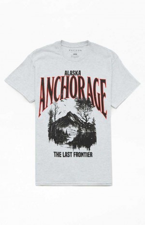 ASH GREY PacSun Last Frontier T-Shirt | EDNVYZM-49