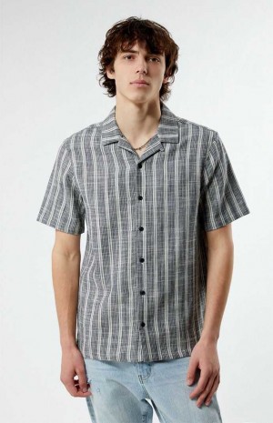 BLACK/WHITE PacSun Woven Camp Shirt | CQHTOYD-46