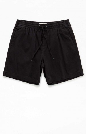 BLACK PacSun Black Twill Volley Shorts | DHAFJEM-30