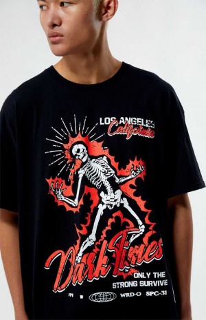 BLACK PacSun Dark Times LA T-Shirt | BYILDXQ-90