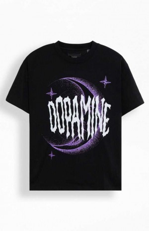 BLACK PacSun Dopamine Embroidered Oversized T-Shirt | EKXFVJU-03