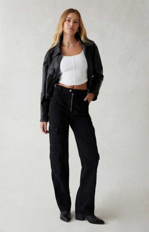 BLACK PacSun Eco Black '90s Boyfriend Cargo Jeans | SANUTMQ-18