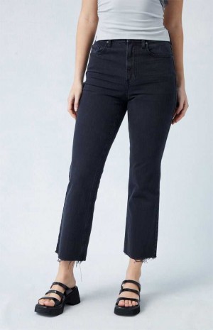 BLACK PacSun Eco Stretch Black High Waisted Cropped Bootcut Jeans | MTJBPUL-23