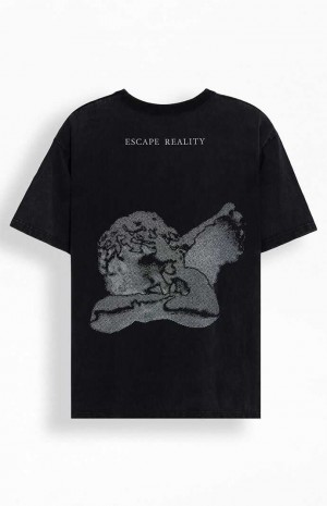 BLACK PacSun Escape Reality Oversized T-Shirt | HLOCBIQ-51