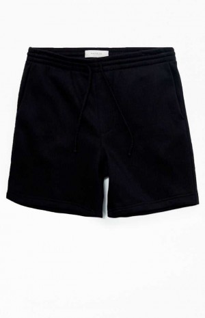 BLACK PacSun Fleece Black Sweat Shorts | GJSTVZO-61