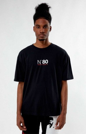 BLACK PacSun N80 T-Shirt | QJUNTEV-08