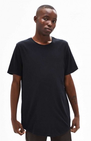 BLACK PacSun PS Basics Willem Scallop T-Shirt | PTJHUSO-26