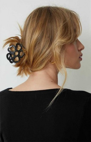 BLACK PacSun Pearl & Flower Hair Claw Clip Set | LHODJVN-78