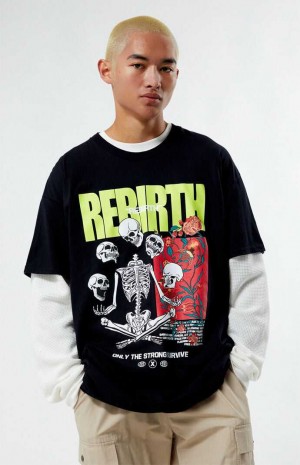 BLACK PacSun Rebirth T-Shirt | HREXVOK-87