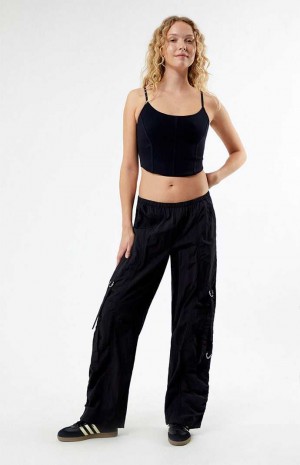 BLACK PacSun Ruched Low Rise Pull-On Pants | SRFNBHO-52