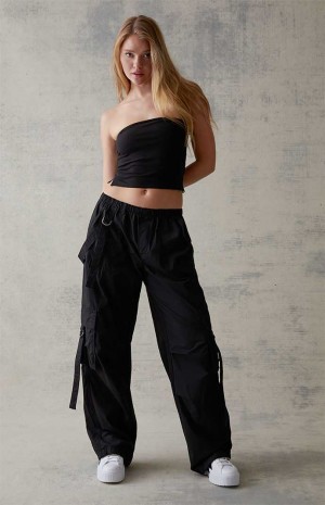 BLACK PacSun Strappy Cargo Pants | QFZPJBM-20