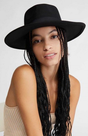 BLACK PacSun Structured Fedora Hat | VZWLEKI-17