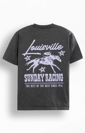 BLACK PacSun Sunday Race Oversized T-Shirt | XBNSWIT-68