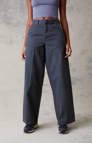 BLUE/NAVY PacSun Navy Wide Leg Trousers | WMZNCVP-83