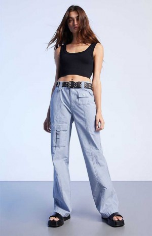 BLUE PacSun Blue Cargo Flare Pants | WRYMHTA-48