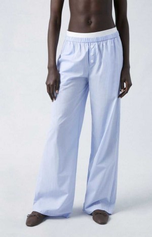 BLUE PacSun Exposed Waist Boxer Pants | HEWNUSR-89