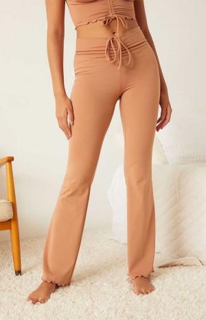 BROWN PacSun Active Cinched Yoga Pants | OXMSWZQ-93