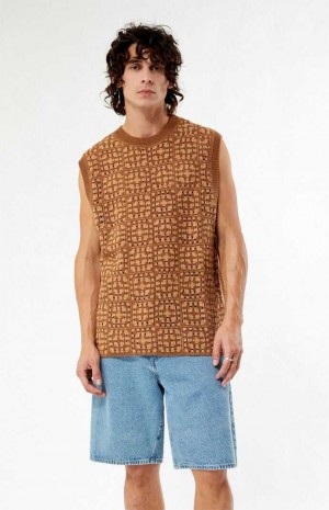 BROWN PacSun Crochet Sweater Vest | KHESORG-75