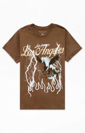 BROWN PacSun Here Forever T-Shirt | BYFHUKE-02