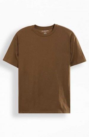 BROWN PacSun PS Basics Brown Reece Regular T-Shirt | ANSCRUI-09