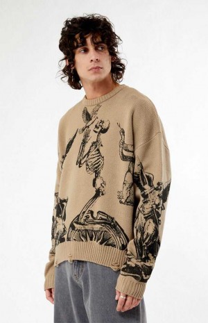 BROWN PacSun Prayers Up Cropped Sweater | JNPQCKL-90