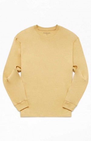 BROWN PacSun Reece Basic Long Sleeve T-Shirt | KCVNSMP-06