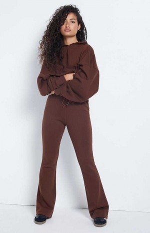 BROWN PacSun Ryan Bungee Flare Sweatpants | LTRANDY-30