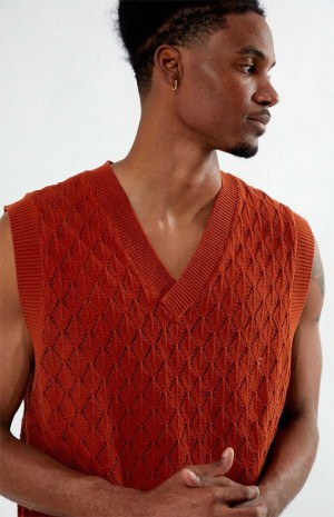 BURNT ORANGE PacSun Burnt Orange Sweater Vest | EFNYOSJ-84