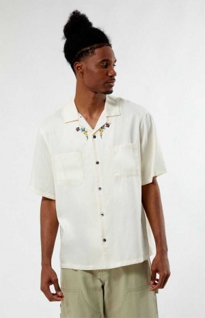 CREAM PacSun Auto Oversized Camp Shirt | AOFQHKN-53