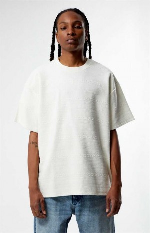 CREAM PacSun Oversized Jacquard Knit T-Shirt | HNFQBZK-19