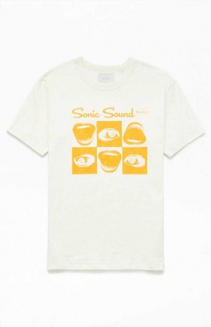 CREAM PacSun Sonic Sound Slub T-Shirt | DGWJEIB-69