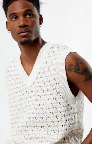 CREAM PacSun Sweater Vest | EJMGCXD-25