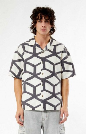 CREAM PacSun Woven Oversized Camp Shirt | TGZJNRW-30