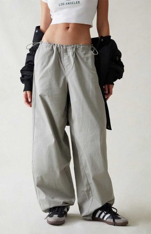 DARK GRAY PacSun Dark Gray Low Rise Parachute Pants | NJLHKWI-54