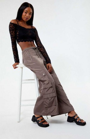 DARK GRAY PacSun Wide Leg Baggy Pants | KUBZYIX-96