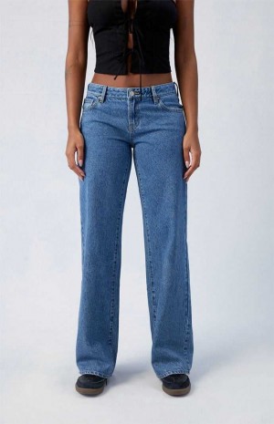 DARK INDIGO PacSun Dark Indigo Wren Low Rise Wide Leg Jeans | LGCFBYA-42