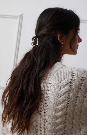 GOLD PacSun 3 Pack Mini Gold Hair Claw Clips | HUAGZLR-69