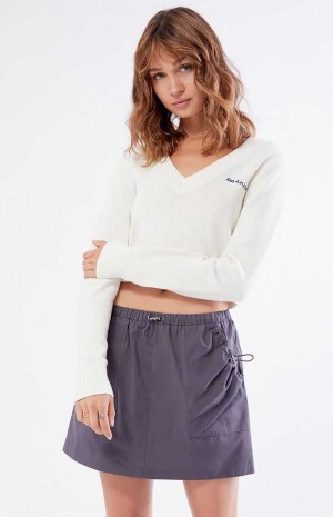 GRAY PacSun Gray Bungie Pocket Mini Skirt | EUPWZAM-01