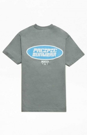 GRAY PacSun Pacific Sunwear Badge T-Shirt | SJYAIXO-14