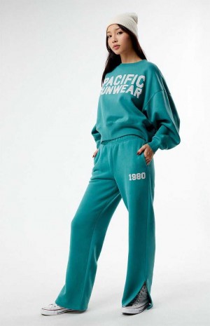 GREEN PacSun 1980 Side Split Sweatpants | SBCXHQY-61