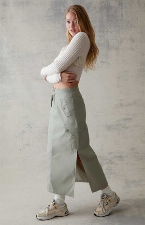 GREEN PacSun Cargo Midi Skirt | IJHBTNQ-97