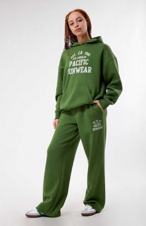 GREEN PacSun Est. CA 1980 Pacific Sunwear Wide Leg Sweatpants | PWRFSHK-63