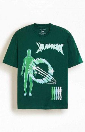 GREEN PacSun With Care Oversized T-Shirt | GAYPDLS-02