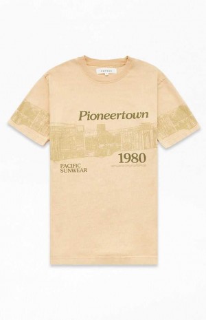 KHAKI PacSun Pioneertown 1980 T-Shirt | BXWAYUS-19