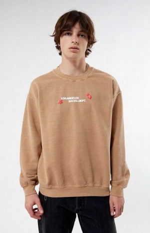 KHAKI PacSun Senses Crew Neck Sweatshirt | VOYCAUP-63