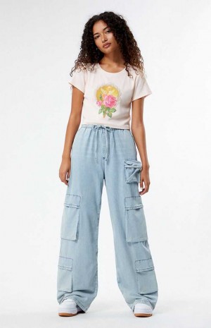 LIGHT INDIGO PacSun Light Indigo Pull-On Cargo Pants | RJIKTDQ-23