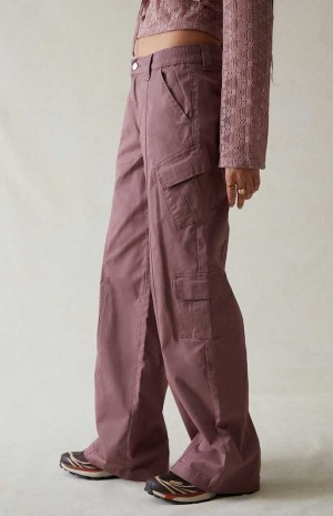 MAUVE PacSun Mauve Low Rise Cargo Puddle Pants | TQBXADJ-37