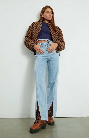 MEDIUM INDIGO PacSun Eco Light Blue Twisted Seam Boyfriend Jeans | EINJTYA-80