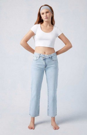 MEDIUM INDIGO PacSun Eco Light Indigo '90s Straight Leg Jeans | IKAHRYZ-05